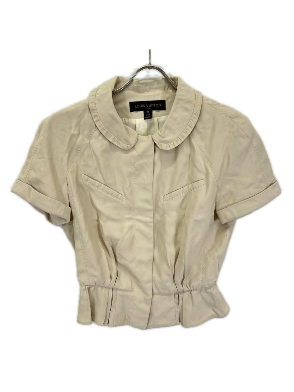 Louis Vuitton Beige Half Sleeve Ruffle Blouse 34